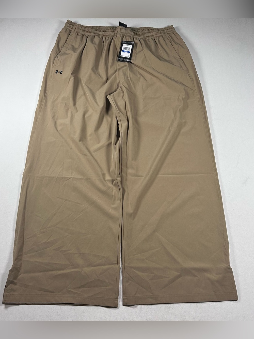 NWT Under Armour Rival Wide Leg Pants Womens XL Khaki Performance Loose Fit $60